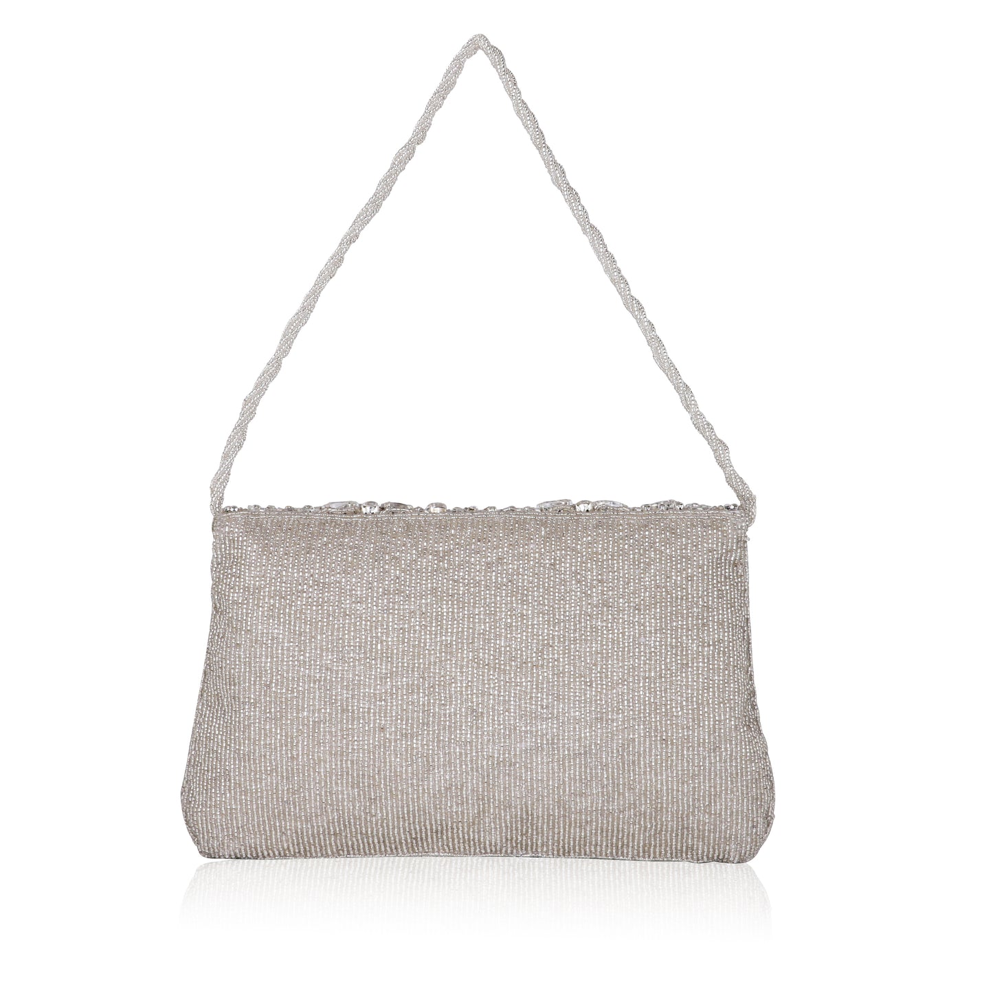 QANISHA DIYAARA – Premium Hand Zari Embroidered Bridal Clutch with Dual Carrying Options