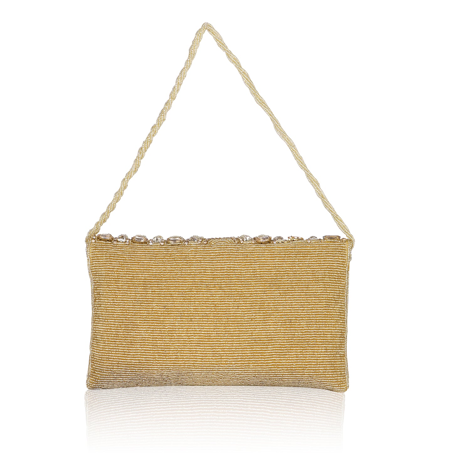 QANISHA  RUHANI – Luxury Hand-Zari Embroidered Bridal Clutch with Dual Carrying Options